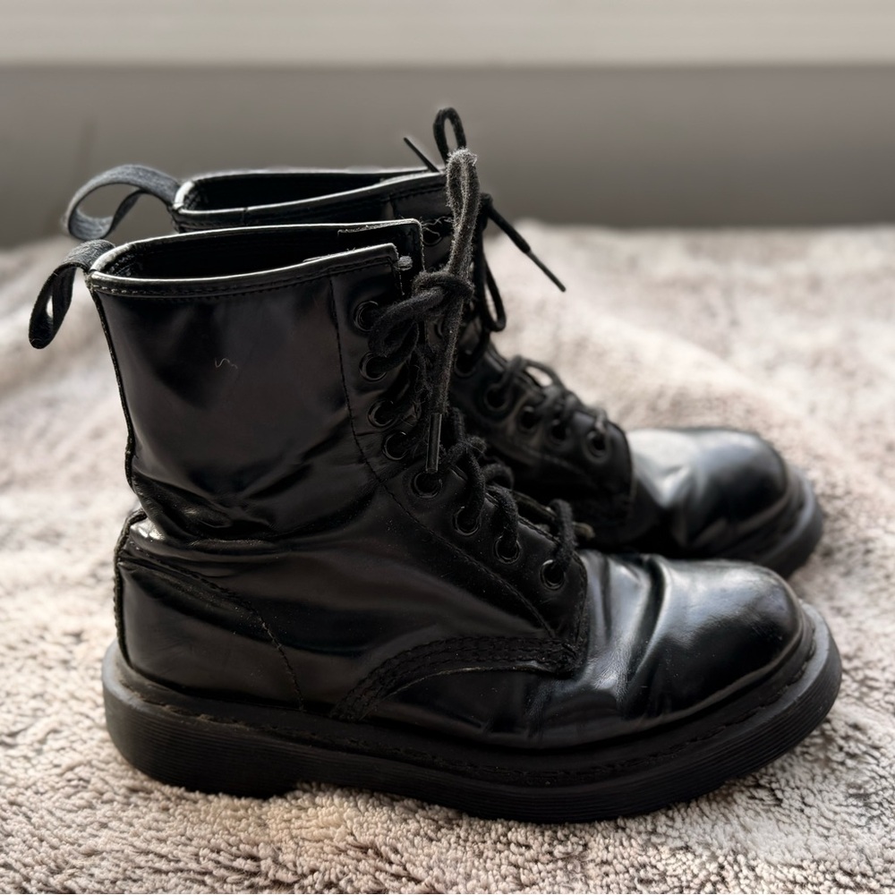 Dr Martens 1460 Leather Black Motorcycle Punk Boots